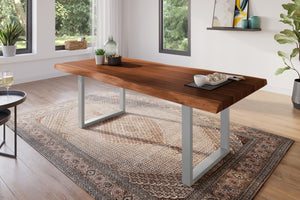 #akazienussbaumfarben #200x100 #u-gestellsilber