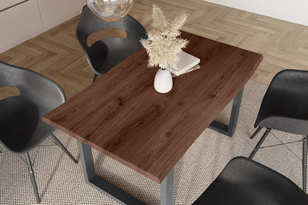 #holznussbaum-optik #140x80 #u-gestellschwarz