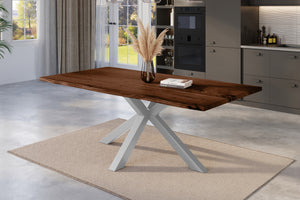 #nussbaumfarben #220x100 #spider-gestellsilber