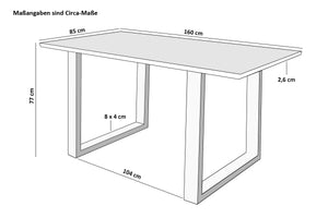 #160x85 #u-gestellweiß