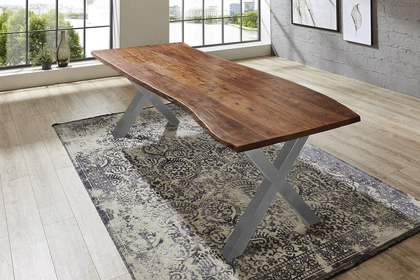 #nussbaumfarben #240x100 #x-gestellsilber