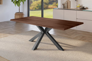 #holznussbaum-optik #180x90 #spider-gestellschwarz