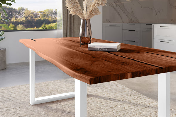 #nussbaumfarben #220x100 #u-gestellweiß