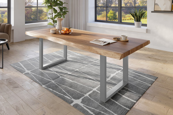 #naturfarben #200x110 #u-gestellsilber