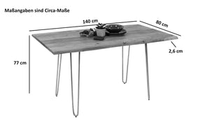#naturfarben #140x80 #hairpin-gestellsilber
