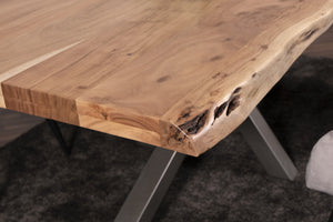 #akazienaturfarben #200x100 #spider-gestellsilber