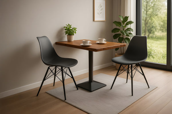 #akazienussbaumfarben #80x60 #säulen-gestelleckigschwarz