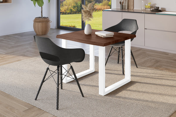 #holznussbaum-optik #80x80 #u-gestellweiß