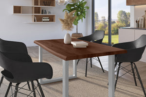 #holznussbaum-optik #140x80 #u-gestellsilber