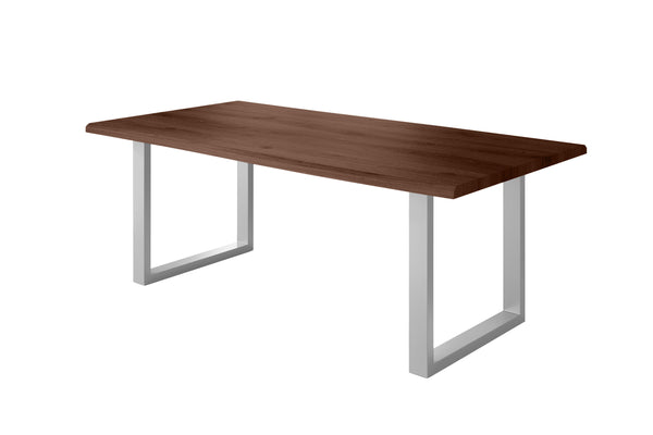 #holznussbaum-optik #180x90 #u-gestellsilber