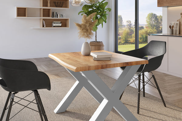 #holzwildeiche-optik #80x80 #x-gestellsilber