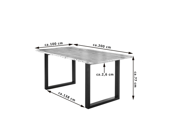 #naturfarben #200x100 #u-gestellschwarz