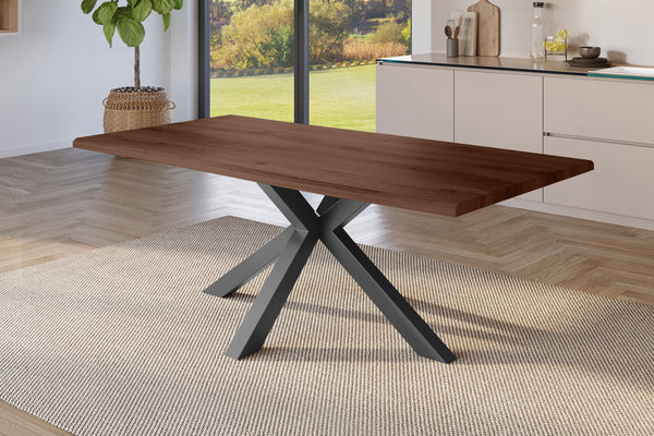 #holznussbaum-optik #220x100 #spider-gestellschwarz