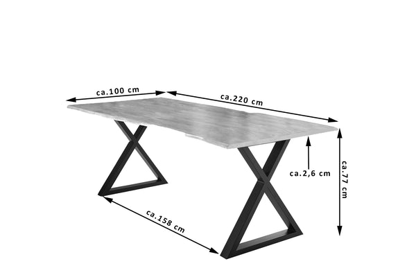 #naturfarben #220x100 #x-gestellschwarz