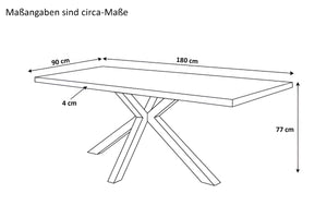 #holzgrau-optik #180x90 #spider-gestellschwarz