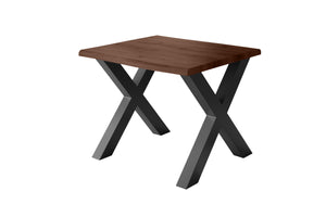 #holznussbaum-optik #80x80 #x-gestellschwarz