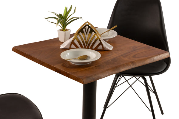 #akazienussbaumfarben #60x60 #säulen-gestelleckigschwarz