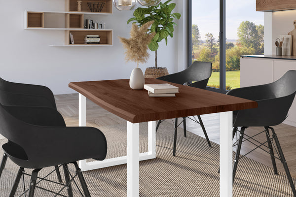 #holznussbaum-optik #120x80 #u-gestellweiß