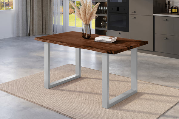 #nussbaumfarben #140x80 #u-gestellsilber