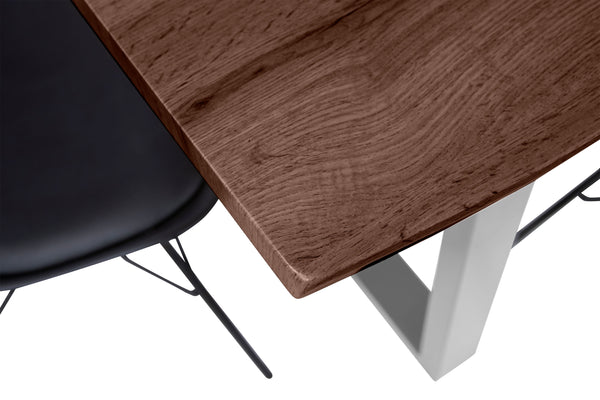 #nussbaumfarben #180x90 #u-gestellsilber