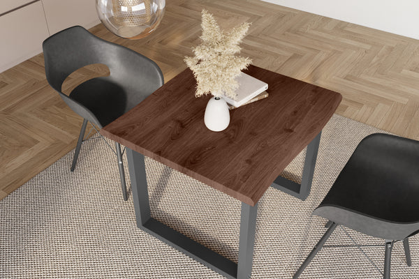 #holznussbaum-optik #80x80 #u-gestellschwarz