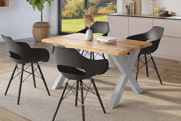 #holzwildeiche-optik #140x80 #x-gestellsilber