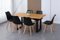 #holzwildeichen-optik #200x100 #schalenstuhlschwarz