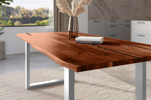 #nussbaumfarben #220x100 #u-gestellsilber
