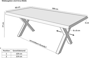 #180x90 #x-gestellschwarz