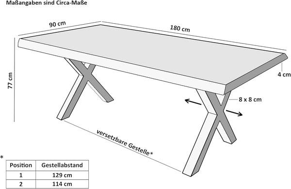 #180x90 #x-gestellschwarz