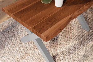 #akazienussbaumfarben #140x80 #x-gestellsilber