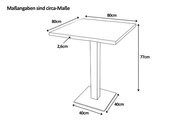 #eichenaturfarbengeölt #80x80 #säulen-gestelleckigschwarz