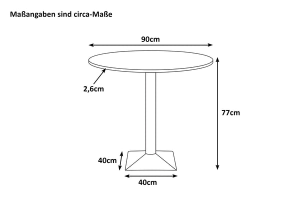 #eichenaturfarbengeölt #90x90 #säulen-gestelleckigschwarz