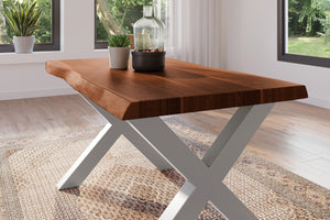 #akazienussbaumfarben #140x80 #x-gestellsilber