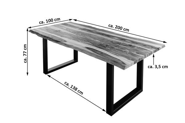 #sheeshamnaturfarbenlackiert #200x100 #u-gestellschwarz