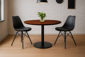 #akazienussbaumfarben #90x90 #säulen-gestellrundschwarz