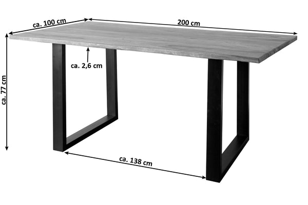 #sheeshamteakfarben #200x100 #u-gestellschwarz