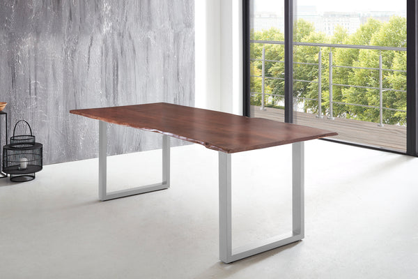 #nussbaumfarben #220x100 #u-gestellsilber