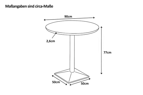 #akazienaturfarben #90x90 #säulen-gestelleckigsilber