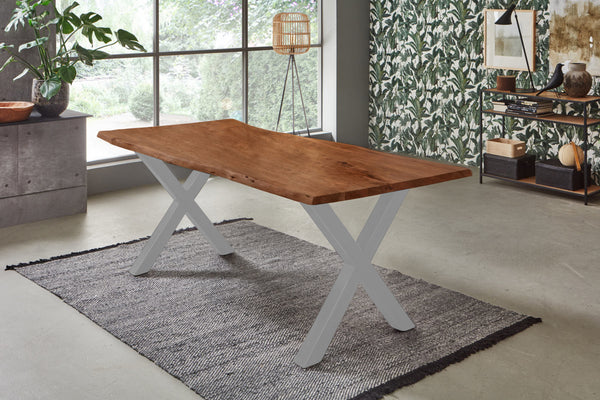 #nussbaumfarben #220x100 #x-gestellsilber