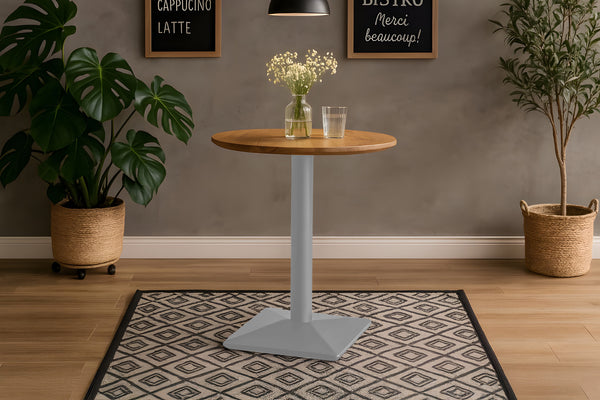 #akazienaturfarben #60x60 #säulen-gestelleckigsilber