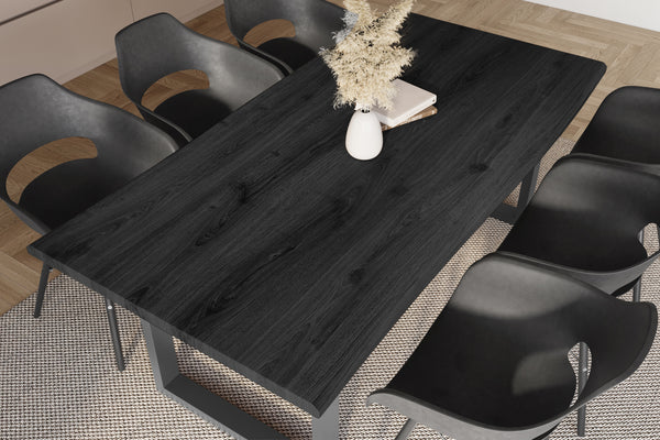 #holzgrau-optik #200x100 #u-gestellschwarz