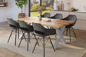 #holzwildeiche-optik #180x90 #x-gestellsilber