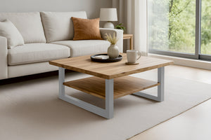 #akazienaturfarben #90x90 #u-gestellsilber