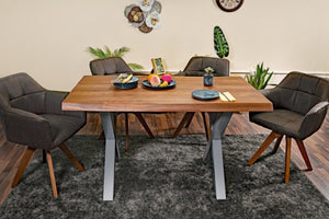 #nussbaumfarben #180x90 #x-gestellsilber