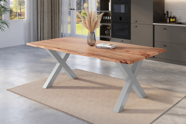 #naturfarben #220x100 #x-gestellsilber