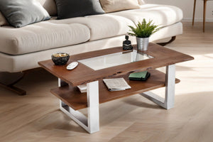 Couchtisch PATRICK MIT GLASEINSATZ