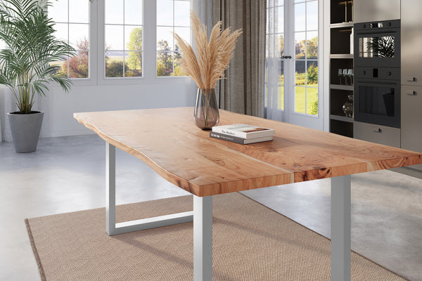 #naturfarben #220x100 #u-gestellsilber