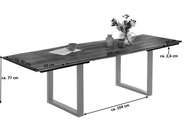 #naturfarben #160(260)x90 #u-gestellschwarz