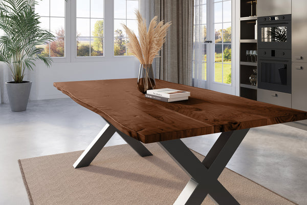 #nussbaumfarben #220x100 #x-gestellschwarz